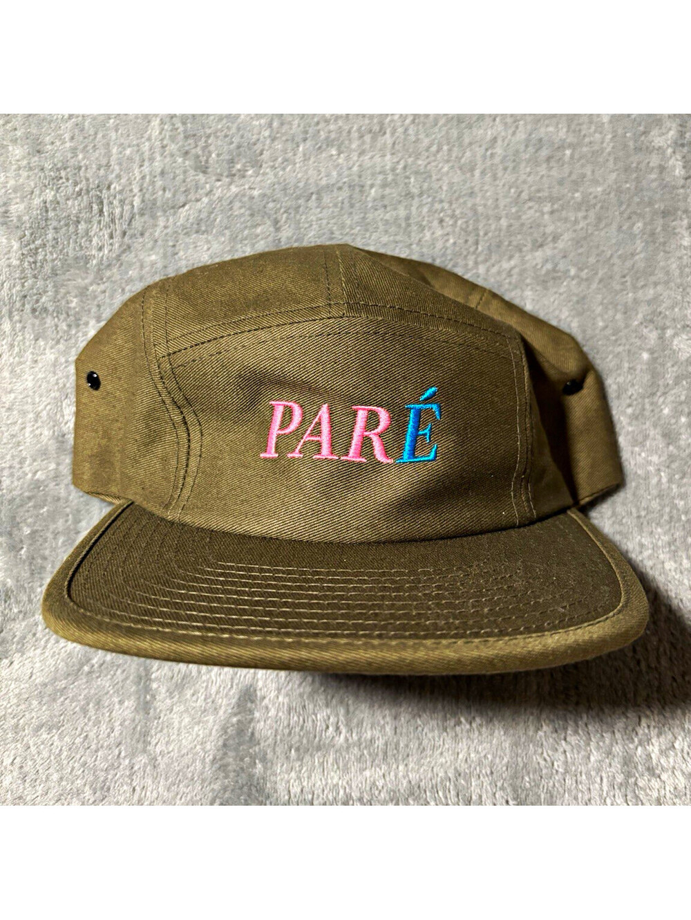 PARÉ Embroidered Green 5 Panel Adjustable Strapback Cap Hat Unisex One Size Golf